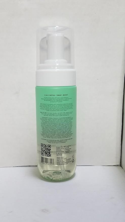 Foaming Facial Cleanser with Hyaluronic Acid + Salicyclic Acid - 3-in-1: Detox, Treat, Boost - Deep Purifying & Hydrating Face Wash - Dermatologist Tested, All Skin Types - 2 Pack