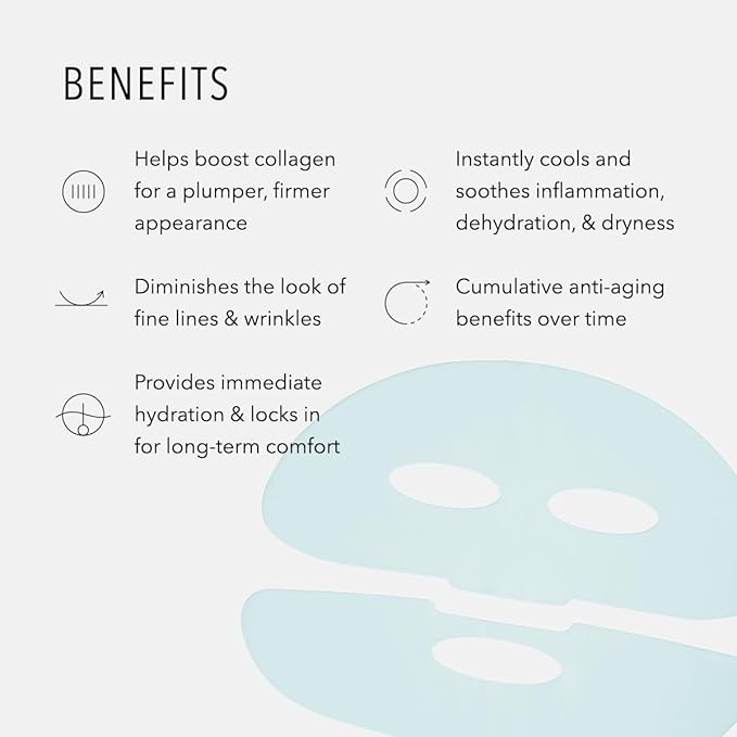 Hydropeptide Polypeptide Collagel+ Plus Face Mask, Line Lifting Hydrogel Peptide Facial Treatments, 4 Count