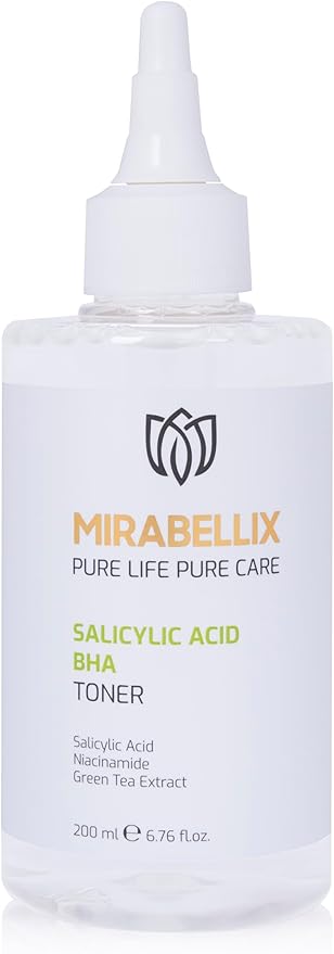 Salicylic Acid BHA Toner for Oily & Acne-Prone Skin | Niacinamide, Green Tea & Willow Bark Extract for Blackhead Removal, Pore Cleansing & Even Skin Tone | 200ml