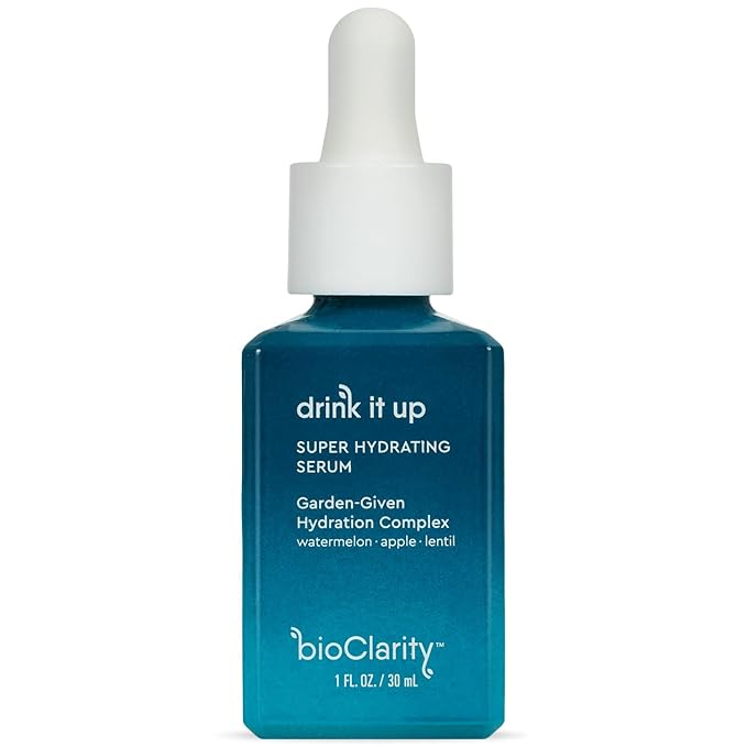 BioClarity Oil-Free Deep Hydrating Serum, 100% Vegan, Non-Toxic, Long-Lasting Hydration, With Vitamin E, Lentil & Watermelon, Lightweight Moisturizing Formula for All Skin Types, 1 fl. oz.