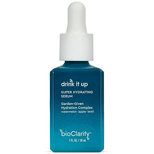 BioClarity Oil-Free Deep Hydrating Serum, 100% Vegan, Non-Toxic, Long-Lasting Hydration, With Vitamin E, Lentil & Watermelon, Lightweight Moisturizing Formula for All Skin Types, 1 fl. oz.