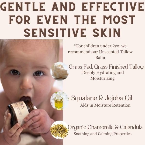 Forever Young Tallow Face Moisturizer – 100% Grass-Fed Whipped Beef Tallow Balm with Blue Cypress & Herbal Infusion – For Dry, Sensitive Skin, Fine Lines & Aging – Handmade Natural Skincare – 2 oz