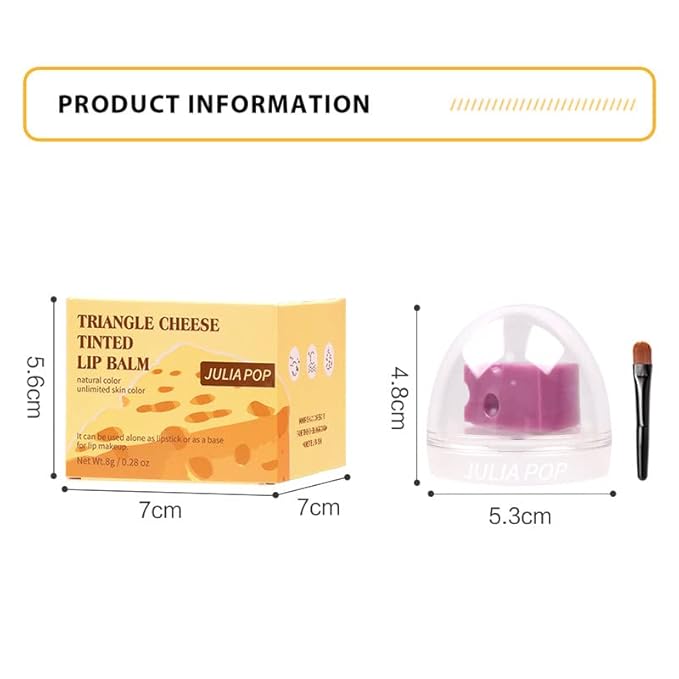AKARY Cheese Shaped Tinted Lip Balm, 0.28oz
