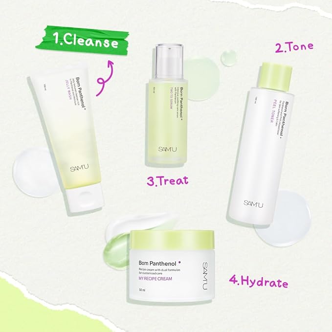 SAM'U Born Panthenol Jelly Wash, Korean Face Cleanser, Low pH Hydrating Gentle Bubble Cleanser, Korean Skin Care for All Skin Types (100ml/3.38 oz)