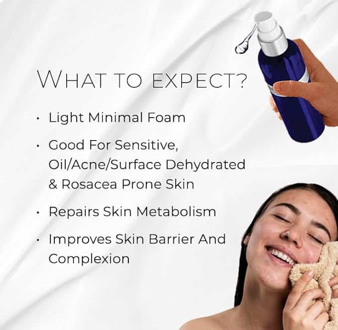 Bioactive Facial Cleanser Treatment for Oily Skin - Non-Foaming Face Wash Provides a Gentle Deep Clean and Eliminates Excess Oil (4.5 fl oz)