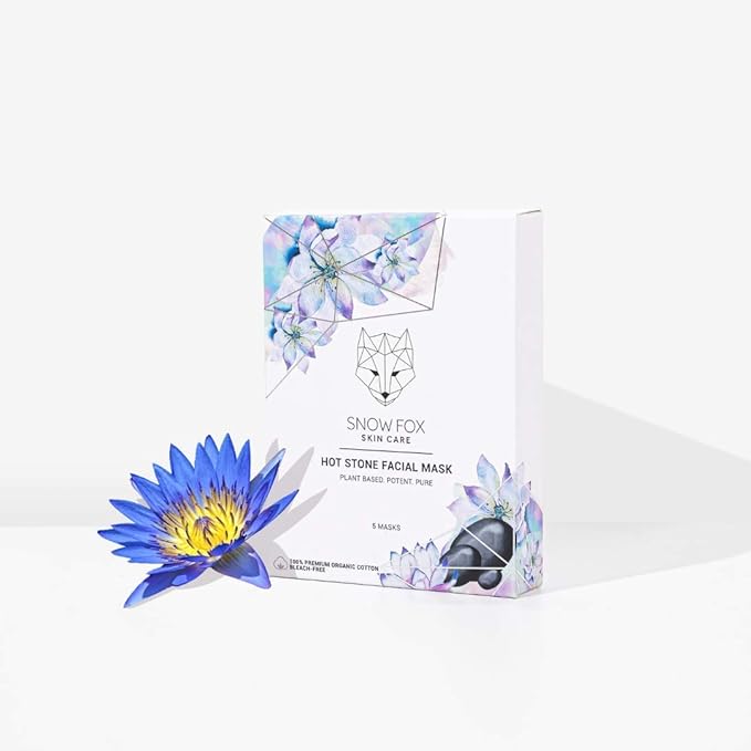 Snow Fox Skincare Hot Stone Facial Mask for Oil Control & Pore Treatment, 5-Pack