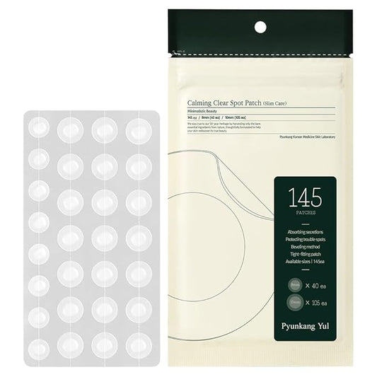 Pyunkang Yul PKY Calming Clear Spot Patch (Slim Care)145 count Quick, Adhesive & Invisible Oval Fit Stickers, Hydrocolloid Acne Spot Cover, Pimple Focused Skin Care for Blemishes and Zit, 2 Sized