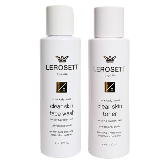 Gunilla Of Sweden LEROSETT Clear Skin Face Wash & Pore Toner Bundle