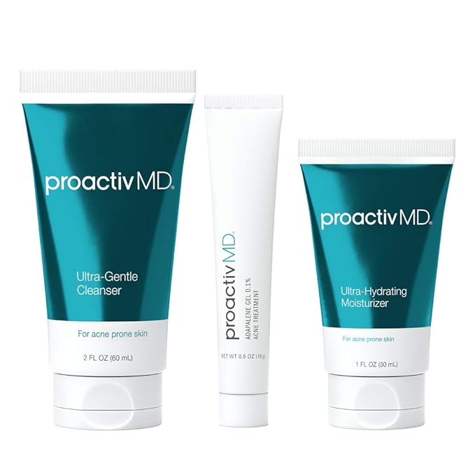 Proactiv MD 3-Step Routine, Ultra-Gentle Face Cleanser, 0.1% Adapalene Gel Treatment, Ultra-Hydrating Moisturizer, 30-Day Acne Treatment Kit
