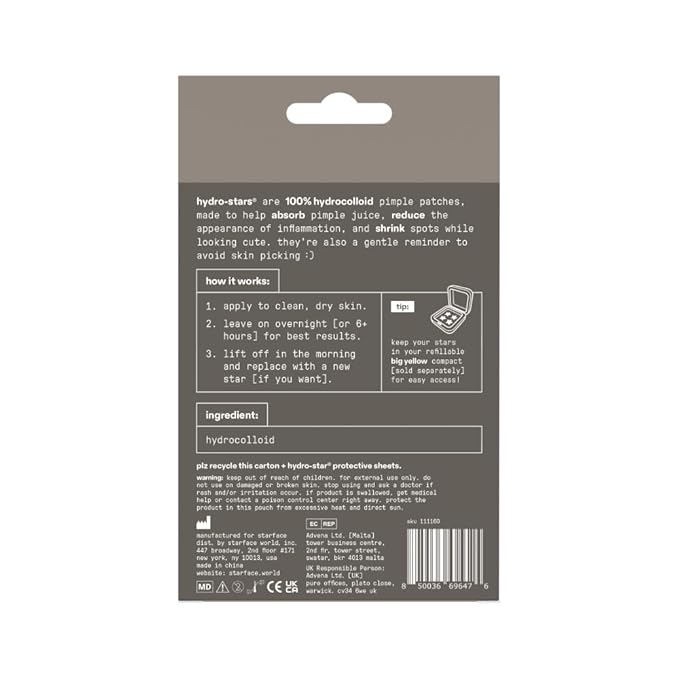 Starface Earth Star BIG PACK, Hydrocolloid Pimple Patches, Absorb Fluid and Reduce Redness, Cute Star Shape and 4 Neutral Colors (96 Count)