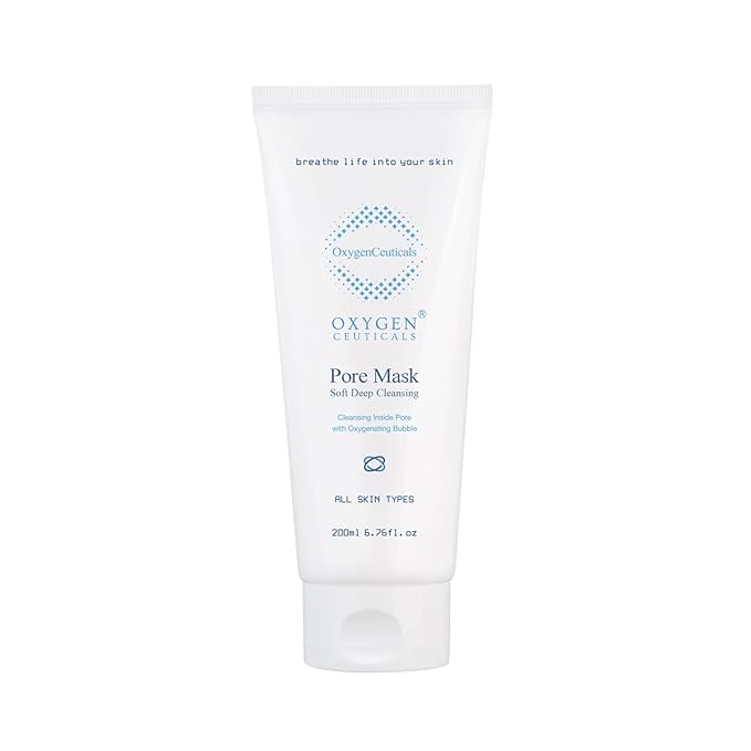 Pore Mask Cleanser – Korean Oxygen Bubble Foam Face Wash for Deep Pore Cleansing & Brightening, All Skin Types, 200ml / 6.76 fl. oz