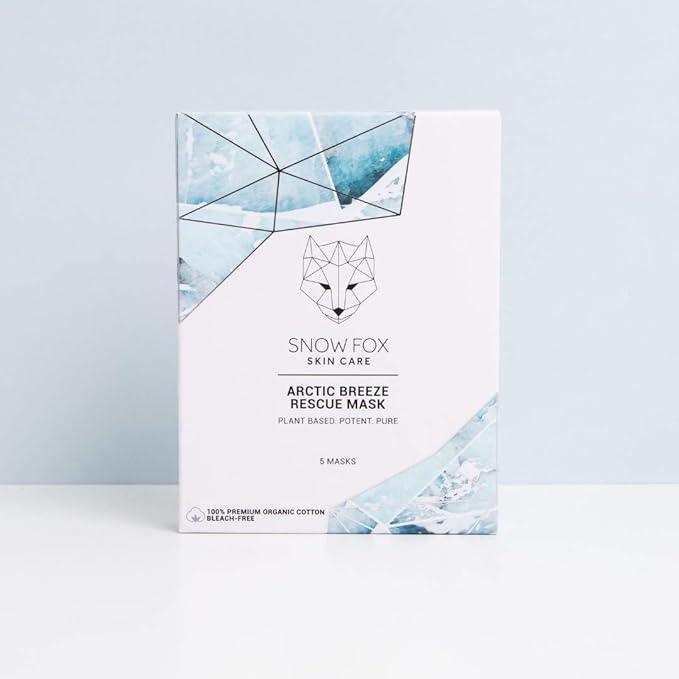 Snow Fox Skincare Arctic Breeze Rescue Mask with Peppermint & Aloe Vera Juice, 1 Pack
