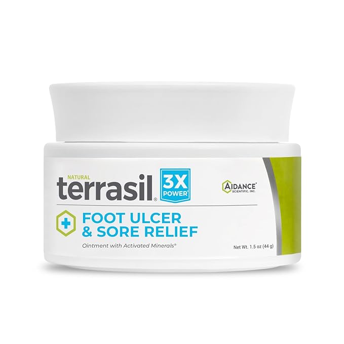 terrasil Foot Ulcer Cream & Sore Relief, Natural Relief & Fast Soothing Treatment, Healing Cream for Leg Ulcers & Sores. 3X Action (1.5 oz)