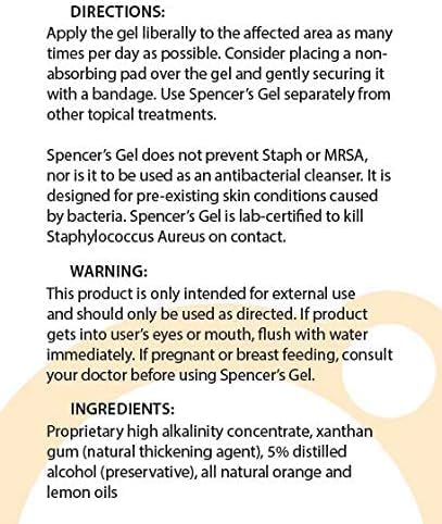 Spencer's Gel Alkaline Formula (4 oz) Since 2004 The Only High-pH Solution for Stubborn Skin Issues (Boils, Furuncles, Ulcerations, Pressure Wounds, etc.) Non-Stinging, Fast-Acting