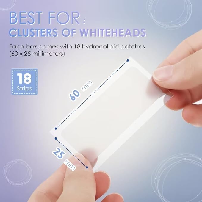 AUSLKA Large Blemish Patches, XL Pimple Patch -18 Strips - Hydrocolloid Patch for Covering Zits - Spot Stickers - Vegan and Cruelty for Face and Skin
