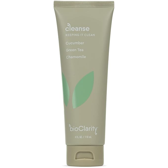 BioClarity Face Cleanser | 100% Vegan, Gentle Wash with Cucumber, Green Tea, and Chamomile, for Sensitive Oily Skin. Natural Ingredients (4 Fl Oz)