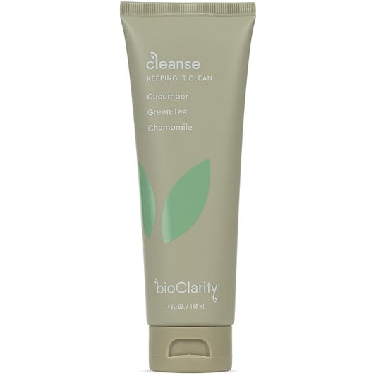 BioClarity Face Cleanser | 100% Vegan, Gentle Wash with Cucumber, Green Tea, and Chamomile, for Sensitive Oily Skin. Natural Ingredients (4 Fl Oz)