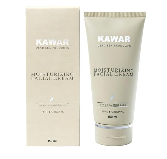 KAWAR Dead Sea Face Moisturizer with Hyaluronic Acid, Niacinamide & Ceramides, Skin Feels Softer and Smoother, Long-Lasting Hydration, Fast-Absorbing, Vegan Moisturizer for Men & Women, 5.1 fl oz