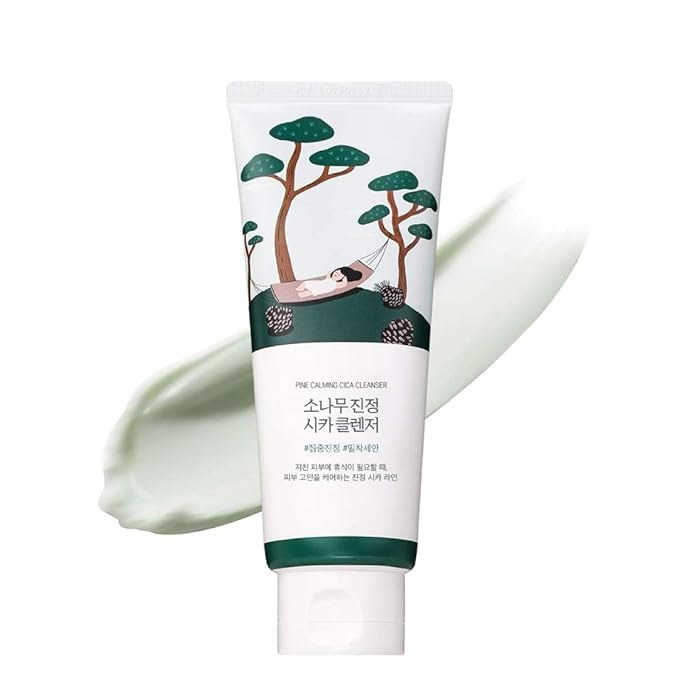 ROUND LAB Pine Calming Cica Cleanser + Calming Cica Toner, Hyaluronic Acid for Soothing, Exfoliating, and Restoring Skin Balance, Korean Skincare