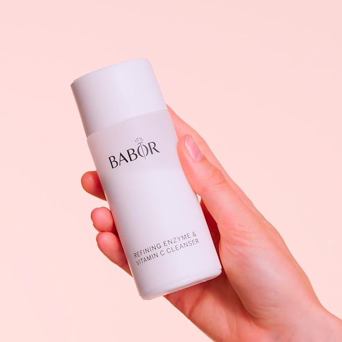 BABOR Refining Enzyme & Vitamin C Cleanser, Enzyme Powder Cleanser, Exfoliating Face Wash Polish, Gentle Facial Scrub to Brighten and Even Complexion
