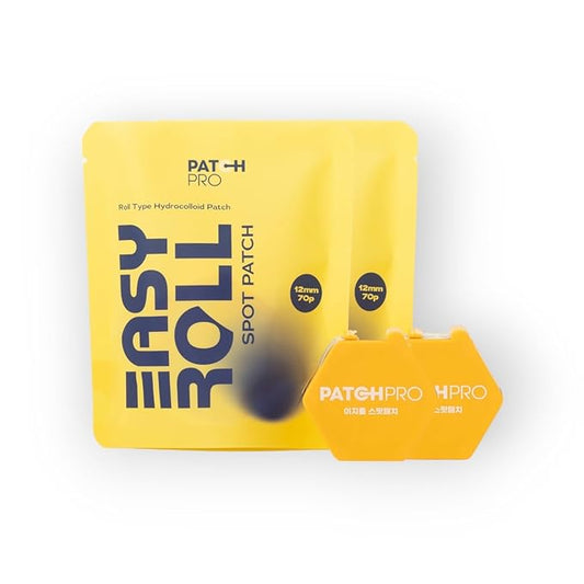 PATCH PRO Easy Roll Spot Patch - Korean Pimple Dispenser, Invisible Hydrocolloid Redness Patches, Shrinks Pimples, Invisible Covers skincare for Blemishes, Skincares Stickers (140 Count Pack of 2)