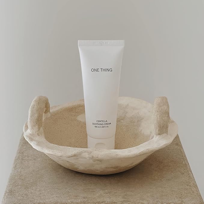 ONE THING Centella Soothing Cream 3.38 Fl Oz | CICA Beta Glucan Hydrating Calming Facial Vegan Moisturizer for All, Sensitive Skin Types, Barrier Redness Irritation Relief | Korean Skin Care