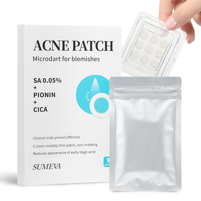 Microdart Acne Patch - Hydrocolloid Blemish Treatment | Salicylic Acid & CICA | Clinically Proven | Deep,Early-Stage Pimples | Sensitive Skin & Non-Irritating | Vegan & Cruelty-Free | 9 patches