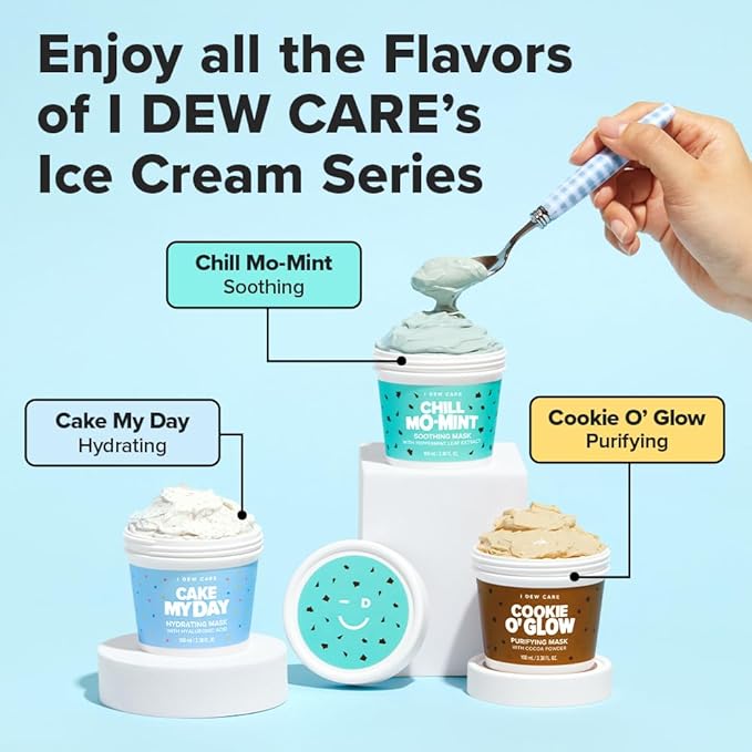 I DEW CARE Wash Off Face Mask - Chill Mo-Mint | Soothing Mask with Peppermint Leaf Extract, Korean Face Mask Skin Care for Face, 3.38 Oz