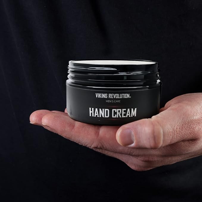 Viking Revolution Men's Hand Cream - Repair Cream for Dry, Cracked Hands - Aloe Vera Treatment with Vitamin E (3.5oz)