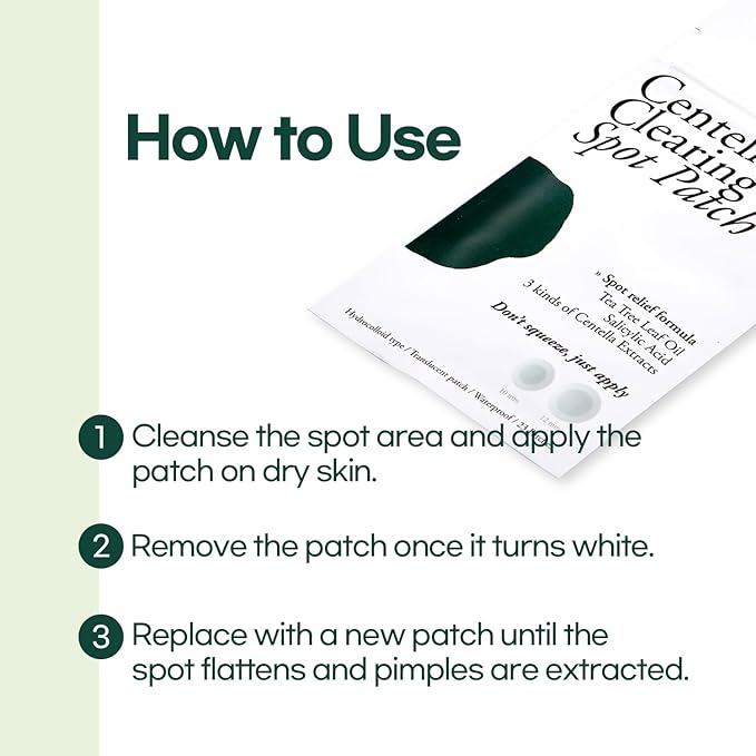PETITFEE Centella Clearing Spot Patch (115 Count) - Invisible Hydrocolloid Spot Relief Patches for Acne Cover, Blemishes, Pimples, with Tea Tree Oil, Salicylic Acid Spot Patch, Beveling Patch, 2 Size