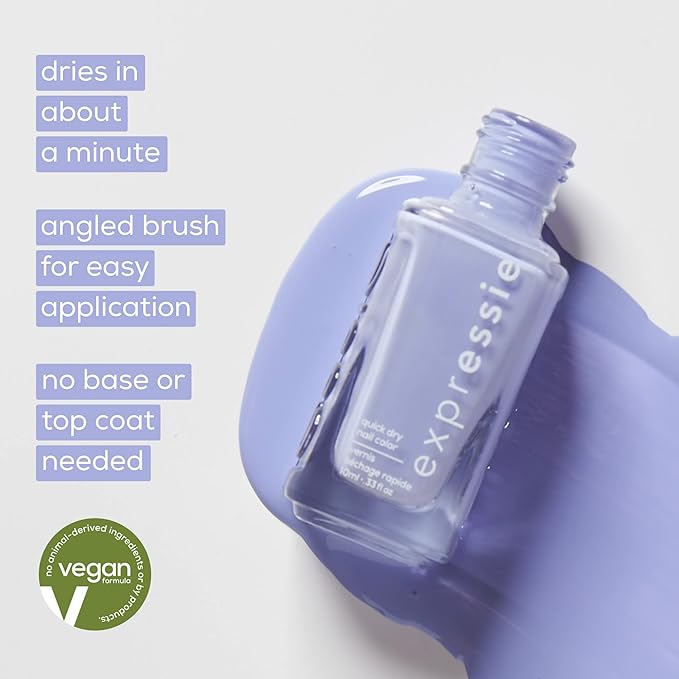 Essie expressie, Quick-Dry Nail Polish, 8-Free Vegan, Clear, Vegan,