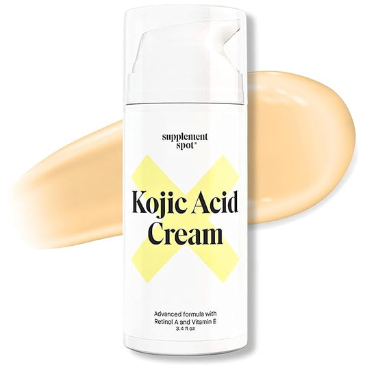 Kojic Acid Face Cream for Dark Spots, Retinol A & Vitamin E Dark Spot Treatment for Women - Anti-Aging & Even Skin Tone – Natural Kojic Acid Cream for Women, 3.4 Oz