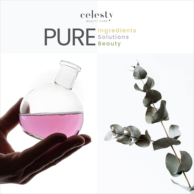 Celesty Beauty Brightening Face Wash, Facial Cleanser Gel Vitamin C, Glycolic Acid (AHA), Salicylic Acid (BHA) Uva Ursi Leaf Extract, Pro Vitamin B5 For Sensitive Skin Large 6.7 fl.oz.