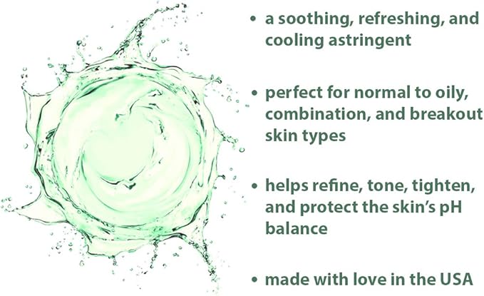RAYA Menthol Astringent 6 oz (203) | Effective Facial Toner for Combination and Partially Oily Skin Prone to Break-Outs | Helps Refine, Tighten, and Protect pH Balance | Cools, Refreshes and Soothes