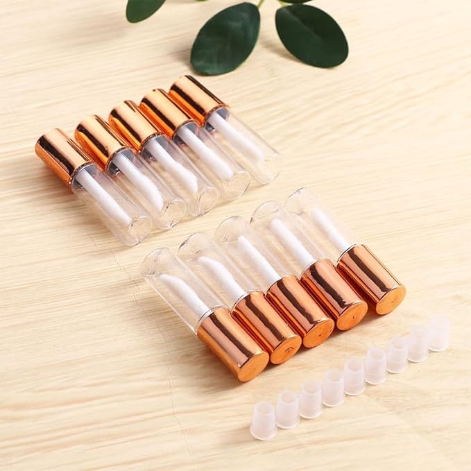 10 Pcs Gold Clear Round DIY Empty Lipstick Gold