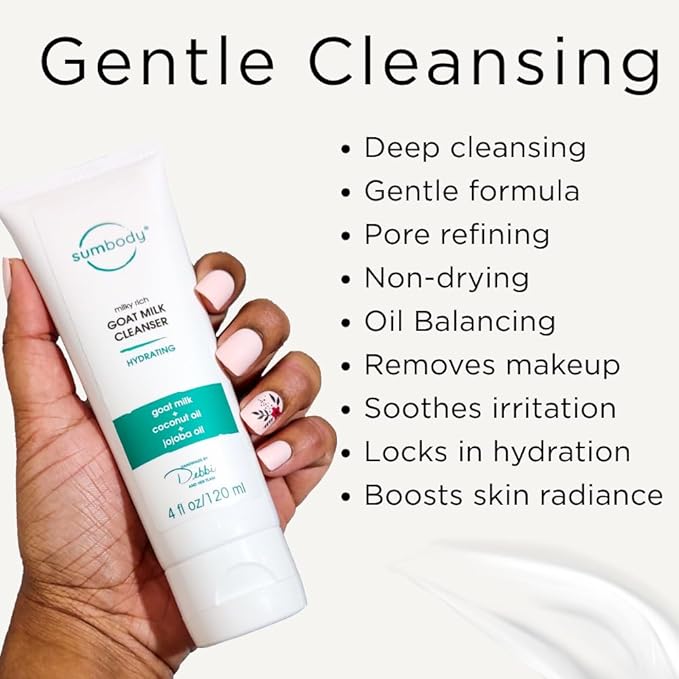 Face Wash for Women & Men Goat Milk Cleanser – (4oz) Cruelty Free Face Wash, Organic Gentle Face Cleanser with AHAs & Vitamins for Sensitive Skin, Day and Night Face Wash Cleanser for Dry Skin