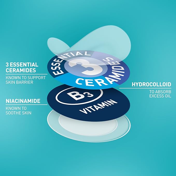 CeraVe Hydrocolloid Blemish Patches, Oil Absorbing Spot Control with Ceramides and Niacinamide, Allergy-Tested & Suitable For Sensitive Skin, Ultra-Thin & Blends Into All Skin Tones, 22ct