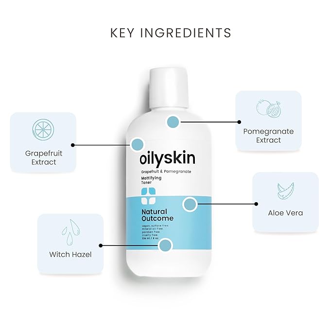 Oily Skin Face Toner | Purifying Astringent Facial Toner | Naturally Keeps Skin Matte & Shine Free | Minimizes Appearance of Pores While Keeping Skin Hydrated with Aloe Vera | 8 oz