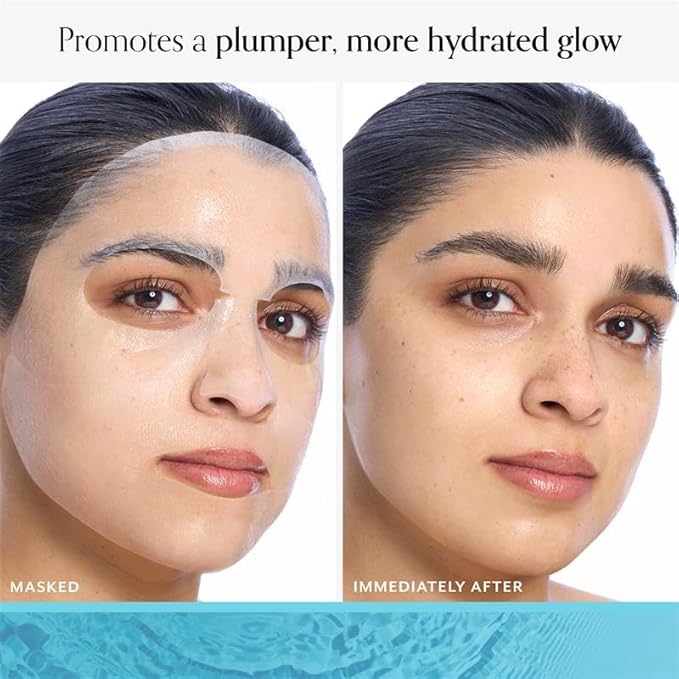 Bliss Hyaluronic Acid + Vegan Collagen Sheet Mask to Hydrate & Plump Skin, Cruelty-Free, Vegan and 100% Biodegradable, 5 pack