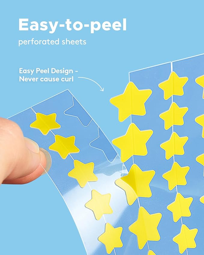 LitBear Acne Pimple Patch, 6 Colors 168 Dots Star Pimple Patches with Tea Tree Oil & Centella Oil, Hydrocolloid Acne Patches for Face Cute Zit Patches Pimple Stickers Acne Dots