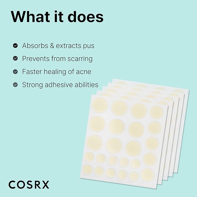 COSRX Acne Pimple Patch Absorbing Hydrocolloid Original 3 Size Patches for Zits Cover, Spot Stickers for Face and Body, Not Tested on Animals, No Toxic Ingredients (120 Count (Pack of 5))