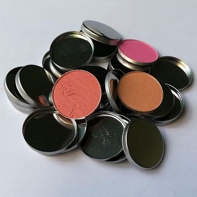 20 Pcs Metal Eyeshadow Pans Round Empty Round