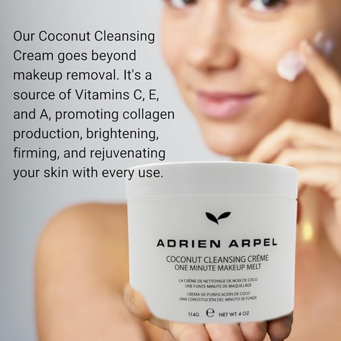 Coconut Cleansing Crème, Facial Cleanser & Makeup Remover, Balm Hydrates & Softens Sensitive, Dry & Mature Skin, 4 oz