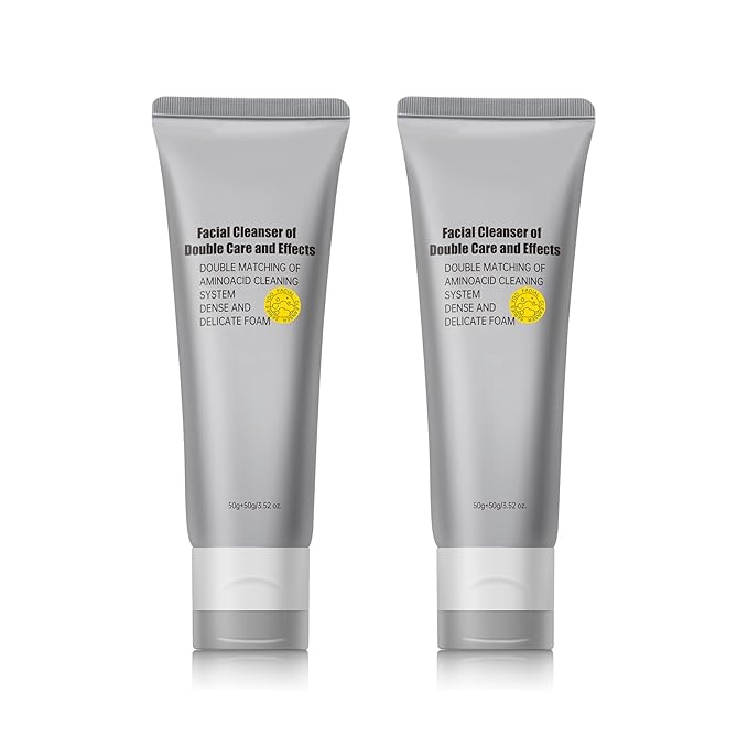 Gentle Exfoliating Face Wash for Deep Pore Cleanser and Blackhead Removal, Facial Cleanser for Oily Skin & Sensitive Skin, Double Cleansing Daily Facial Wash with Hyaluronic Acid + Glycerin, 2 Pack