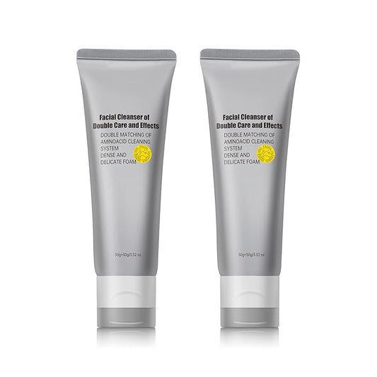 Gentle Exfoliating Face Wash for Deep Pore Cleanser and Blackhead Removal, Facial Cleanser for Oily Skin & Sensitive Skin, Double Cleansing Daily Facial Wash with Hyaluronic Acid + Glycerin, 2 Pack