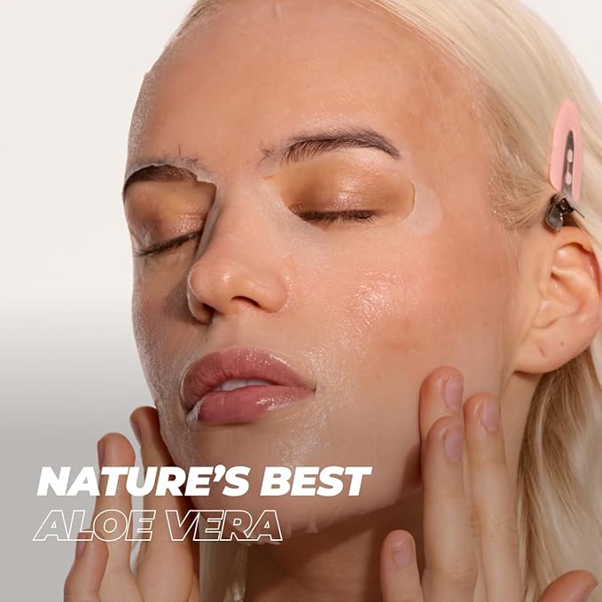 Vitamasques Aloe Vera Face Sheet Mask, Hydrating + Soothing, Sheet Mask Combined to Repair and Nourish the Facial skin (Pack of 3)