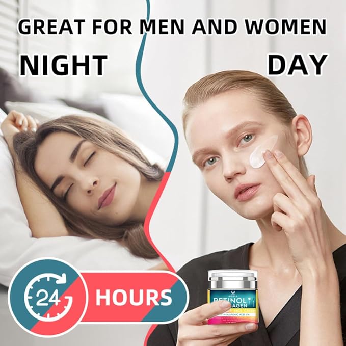 Retinol & Collagen Face Cream ā Anti-Aging Moisturizer for Wrinkles & Fine Lines | Hyaluronic Acid & Peptides | Hydrates & Restores Skin Elasticity