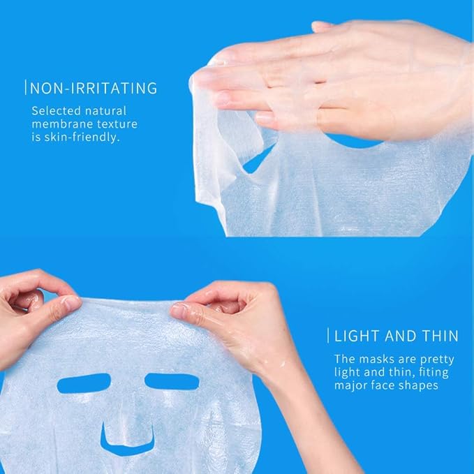 WIS Intensive Hydrating Smoothing Face Facial Sheet Mask 10 Packs, Deeply Moisturizing with Hyaluronic Acid-Witch Hazel for Oil Control & Shrink Pores-Firming & Anti Aging for Men&Women