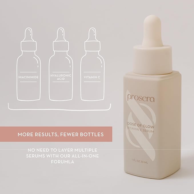 Dose of Glow Vitamin C Serum- Hydrating and Brightening Serum with Peptides, Hyaluronic Acid, Niacinamide and CoQ10. Firms Skin and Reduces Dark Spots and Fine Lines. 1 fl oz