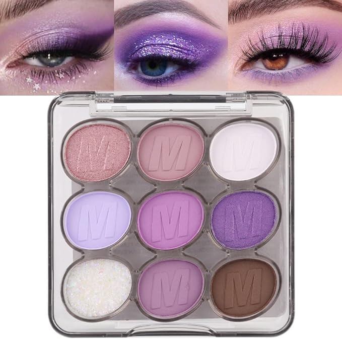 9 Colors Purple Grape Matte Shimmer Eyeshadow Palette